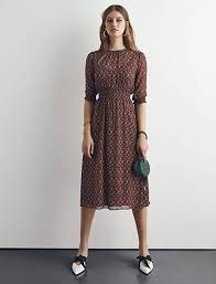 Koton Kadin Elbise Kahverengi Desenli 36 The Dress Moda Stilleri Kadin
