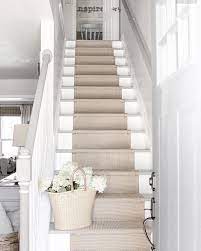 Stair Runner Over White Painted Stairs Staircase Remodel Stair Decor House Stairs