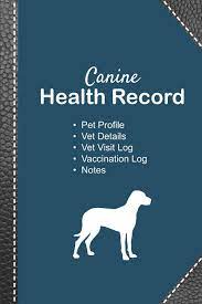 Health log book, vaccination reminder, vaccination booklet, vaccine record book for dogs, cute veterinary animals cover (volume 93) publishing, moito on amazon.com. Canine Health Record Dog Vaccine Record Book Pet Health Record Puppy Vaccine Record 101 Pages 6 X9 Paperback Blue Background Black Leather Black Silhouette Of White Dog