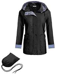 Women Rain Coat Cnlinkco Hooded Reversible Waterproof Travel Jacket With Mini Bag L Black Raincoat Jacket Denim Coat Women Rain Jacket Women