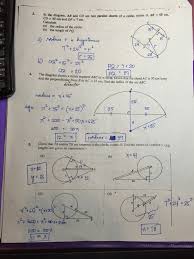 Intersecting chords, their arc and angles. Grade 11 Circles Worksheets Answer Keys Ateneo High School Mathematics