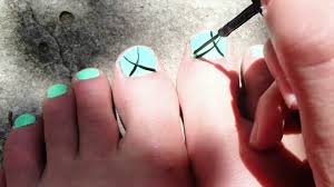 Cute toe nail art designs. Simple Mint Toe Nail Design Youtube