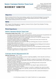 Project manager cv template construction project management jobs. Customer Service Team Lead Resume Samples Qwikresume