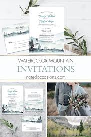 Mountain Wedding Invitation Template Watercolor Forest Modern Mountain Wedding Invitations Woodsy Wedding Invitations Watercolor Wedding Invitations