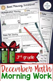 This Set Contains 5 Weeks Of Holiday Themed Math Morning Work For The Month Of December The Problems Are Thematic Math Morning Work Fun Fractions Morning Work