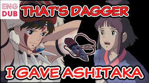Princess Mononoke④】Ashitaka gives to San the Dagger Kaya gave to  himENGDUB【Toshio Okada Clip】 - YouTube