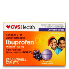 cvs health junior strength ibuprofen tablets grape 100 mg 24 ct