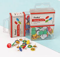 Foska Different Colors Vinyl Coated Thumbtacks for Office