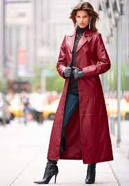 Red Leather Long Coat Long Leather Coat Red Leather Coat Leather Coat Jacket
