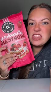 New strawberry shortcake pop daddy pretzel flavor??! #fyp #popdaddypretzels  #strawberryshortcake #snackreview #snacks