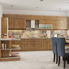 Warm Wooden Accents Add Character To This Noida Home Kitchen Furniture Design Modern Kitchen Cabinet Design Kitchen Design