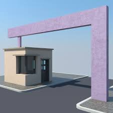Free Gate Entrance 3d Model 3d Model Entrance Gates Design Entrance Design Entrance Gates