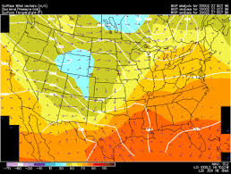 Temperature Contours And Wind Vectors Regional Mode