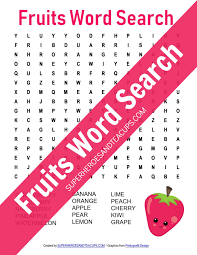 Learn Vocabulary Related To Fruit With This Fruits Word Search Free Printable For Kids It Includes 15 Common F Fun Worksheets Printable Worksheets Space Words