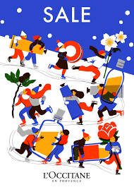 Illustration For L Occitane Winter Sale Poster Sale Poster Outline Artists Winter Illustration