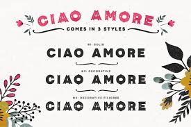 Ciao Amore Decorative Font Kit Spurred Ends Decorative Version Decorative Font Lettering How To Draw Hands