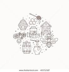 And if you use this as a base don't forget to site me :d. Honey Bee House Illustration Honey Bee Vector Symbol Bee Honey Bee House Honeycomb Beehive Flower Outline Style Hon Bee Vector Bee Art Bee Hive Drawing