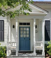 I saw a cute historic home with a similar siding color and a turquoise door. Front Door Paint Colours Claire Jefford
