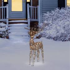 Alpine Corporation Outdoor Holiday Rattan Reindeer With Halogen Lights Walmart Com In 2020 Outdoor Christmas Lights Solar Christmas Lights Reindeer Lights