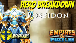 This poison deals damage over several turns and can significantly complicate the life of an opponent. Empires And Puzzles Poseidon Hero Breakdown Youtube