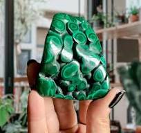 Botryoidal Malachite Crystal: Semi Polished Congo Palm Stone, (197g)