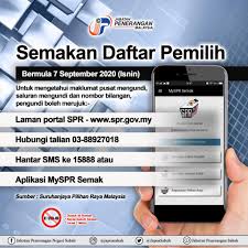 L*** spr yang mengandungi berita semasa, keputusan pulihanraya, akta dan peraturan. Jabatan Penerangan Negeri Sabah Pa Twitter Semakan Boleh Dibuat Melalui Kaedah Berikut A Portal Spr Https T Co 2elw0gck6m B Aplikasi Myspr Semak C Khidmat Pesanan Ringkas Sms Spr Jarak Semak Jarak Nombor Kad