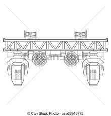 Outline Stage Metal Truss Concert Lighting Equipment Vector Monochrome Contour Metal Frame Concert Stage Truss Lighting