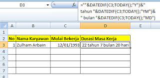 Saya akan coba menghitung jumlah masa kerja pegawai berdasarkan nomor induk pegawai yang terdapat pada kolom dua. Mudahnya Menghitung Masa Kerja Dengan Ms Excel