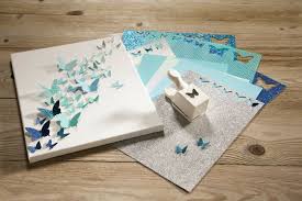 Keilrahmen Gestalten 3d Design Schmetterlinge Stanzen Papier Blau Keilrahmen Gestalten Selbstgemachte Leinwandkunst Bilder Selbst Gestalten