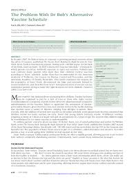 Pdf The Problem With Dr Bob S Alternative Vaccine Schedule