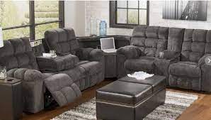 Sectional L Shaped Recliner Sofa Set With Ottoman In Grey Urbanewood Western Living Room Decor Living Room Sectional Living Room Sets