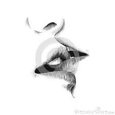 Black And White Kissing Drawing Kiss Sketch Vector Illustration Hand Drawn Black And White Doodle Drawing Young Couple Are Kissing Open Lips An Lips Drawing Lips Illustration Mouth Drawing