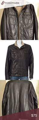 Levi S Men S Faux Leather Trucker Jacket P12 30 B Clothes Design Trucker Jacket Sherpa Lined