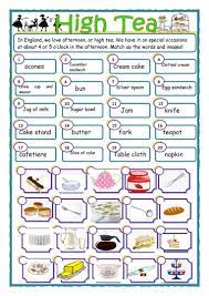 Afternoon Tea High Tea Worksheet Free Esl Printable Worksheets Made By Teachers High Tea Elementary School Students Afternoon Tea