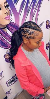 Pin By Tomeika On Cute Hair Biiittcchhh Braided Ponytail Hairstyles Girls Hairstyles Braids African Braids Hairstyles