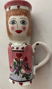Susan Paley Vase by Ganz “Miranda” Red Hearts & Flowers