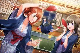 Slow tutorial eye color tutorial part 8. Aoi Rika Marika And Tsubaki Playing Ping Pong Art Id 144460