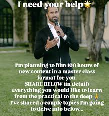 Relationships, Male and Female Energy, Certainty, Reincarnation, Astrology,  Transits… Recorded live seminars? Q&A? 10 min, 30 min, 60 min modules?  Meditation, Prayer, Ancient Texts… I can do entire modules on problems that