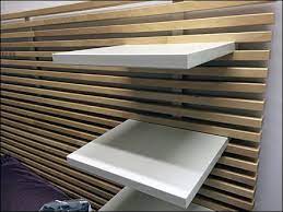 D I Y Slats Create Ikea Slatwall Headboard Fixtures Close Up Wood Slat Wall Slat Wall Ikea Bed Slats