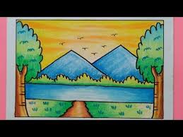 Cara menggambar monas dari huruf i how to draw a monas from a. Cara Menggambar Pemandangan Buat Pemula Gradasi Warna Oil Pastel