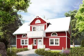 Gelbes haus mit einem blauen dach. Schwedenhaus Bauen Farbkonfigurator