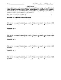 weekly goals progress chart objective sheet