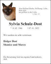 Traueranzeigen von Sylvia Schulz-Dost