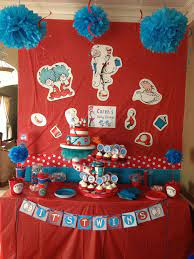 Pin By Monica Doan Batteiger On My Thing 1 Thing 2 Baby Shower For My Best Friend Seuss Baby Shower 2nd Baby Showers Baby Shower Sweets