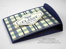 5 1/2″ x 4 1/4″ plaid tidings dsp: Altered Lots To Love Box True Gentleman Gift Card Holder Video Dostamping With Dawn Stampin Up Demonstrator
