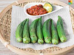Quick And Simple Recipe For Steamed Boiled Okra Lady Finger Served With A No Cook Sambal Belacan Dip Recipes Food Processor Recipes Sambal