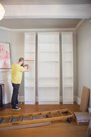 Laura S Living Room Ikea Billy Bookshelves Hack The Makerista Ikea Bookcase Ikea Billy Bookcase Ikea Hack