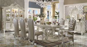 Cherry oak rectangular extendable dining room set 5pcs acme furniture 61100 versailles $5,185.87. 61130 Rectangular Dining Set White Bone Finish Versailles Collection By Acme Furniture