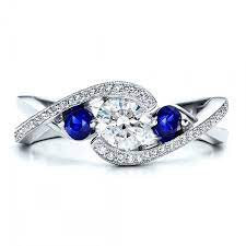 Custom Blue Sapphire And Diamond Engagement Ring 100056 Seattle Bellevue Joseph Jewelry Engagement Rings Twisted Sapphire Engagement Ring Blue Blue Engagement Ring