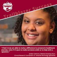 Becoming a Medical Assistant was Amber Cameron's Plan B. After applying and  being waitlisted to nursing programs, the 35-year-old landed at A-B Tech  over a decade ago thinking she'd use her Medical